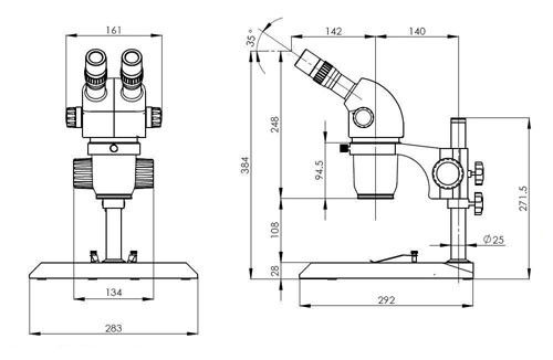 Microscopio estéreo de la ampliación 8X-70X Digitaces, microscopio estereoscópico del enfoque