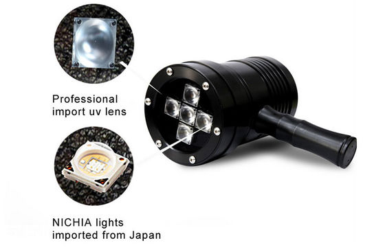 La lámpara pura de la luz NICHIA de la lámpara ULTRAVIOLETA UV-A del poder más elevado 365nm gotea la lente de Finlandia para la detección de escape fluorescente
